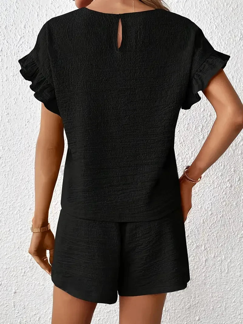 Casual Vacation Wear Two Piece Shorts Set for Women