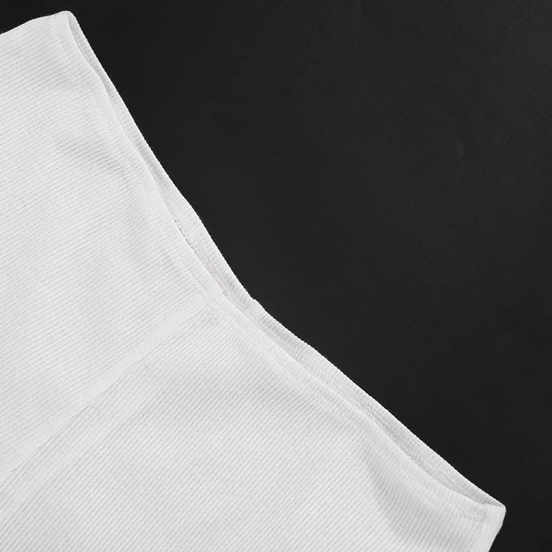 Hollow-Out Patchwork Crop Top and Shorts Set for Women