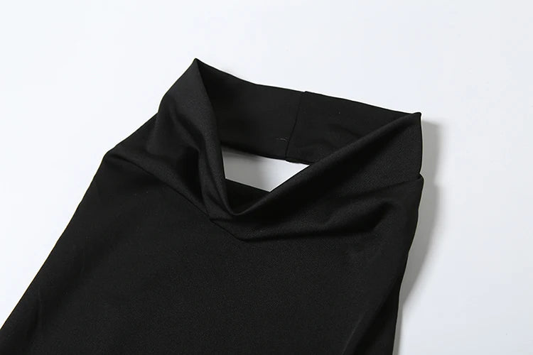 Sisterlinda Backless Fashion Dresses Elegant Halter Patchwork Draped Maxi Bodycon Female Solid Simple Evening Party Frock New