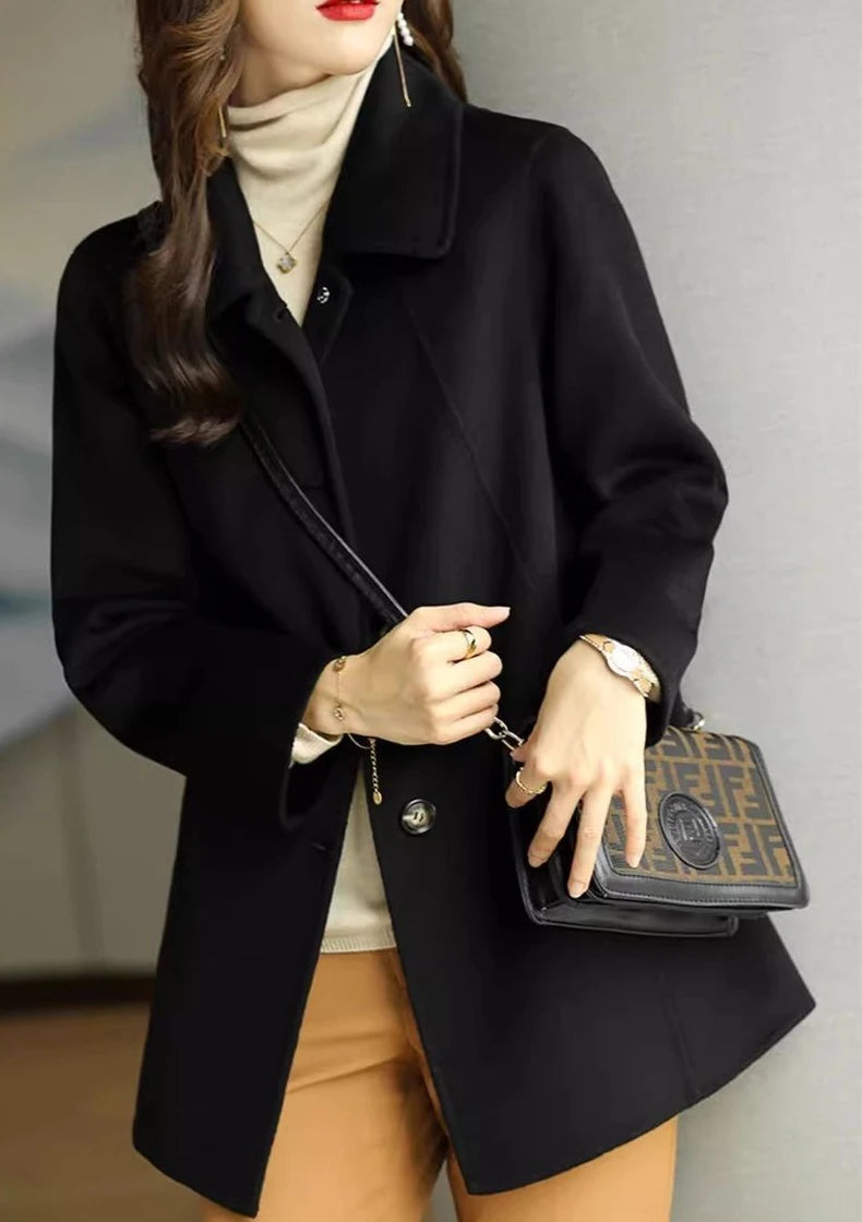 Women's Wool & Blends Coat Long Plain Ladies Jackets Loose Sleeve Casual Cheap Trendy Fashion 2025 Single Medium Outerwears Hot