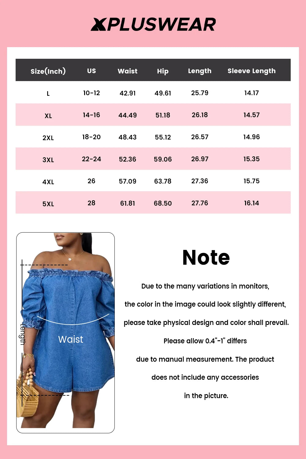 Casual Blue Off Shoulder Puff Sleeve Denim Rompers for Women