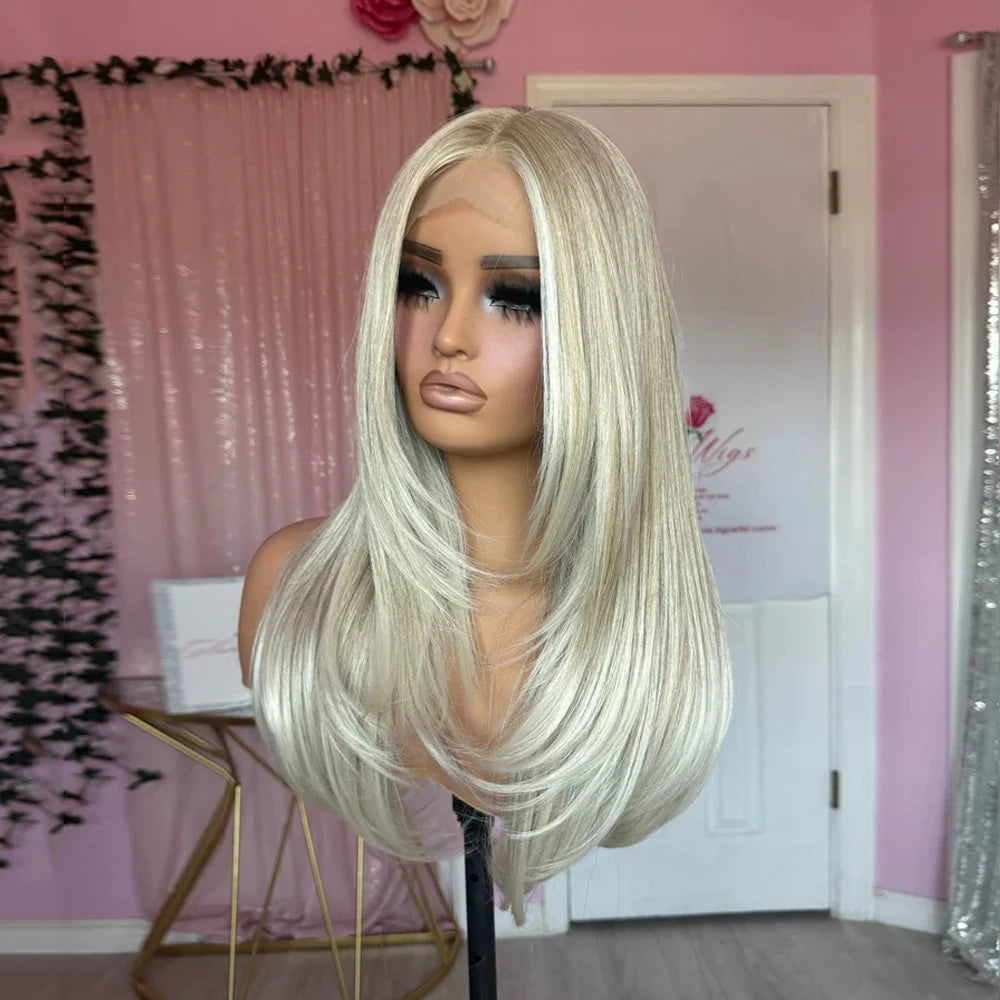 Ash Blonde Balayage Lace Front Wig