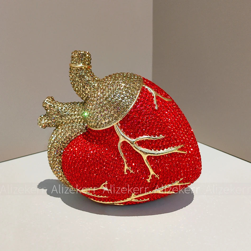 Gorgeous Rhinestone Heart Shaped Evening Bag for Women