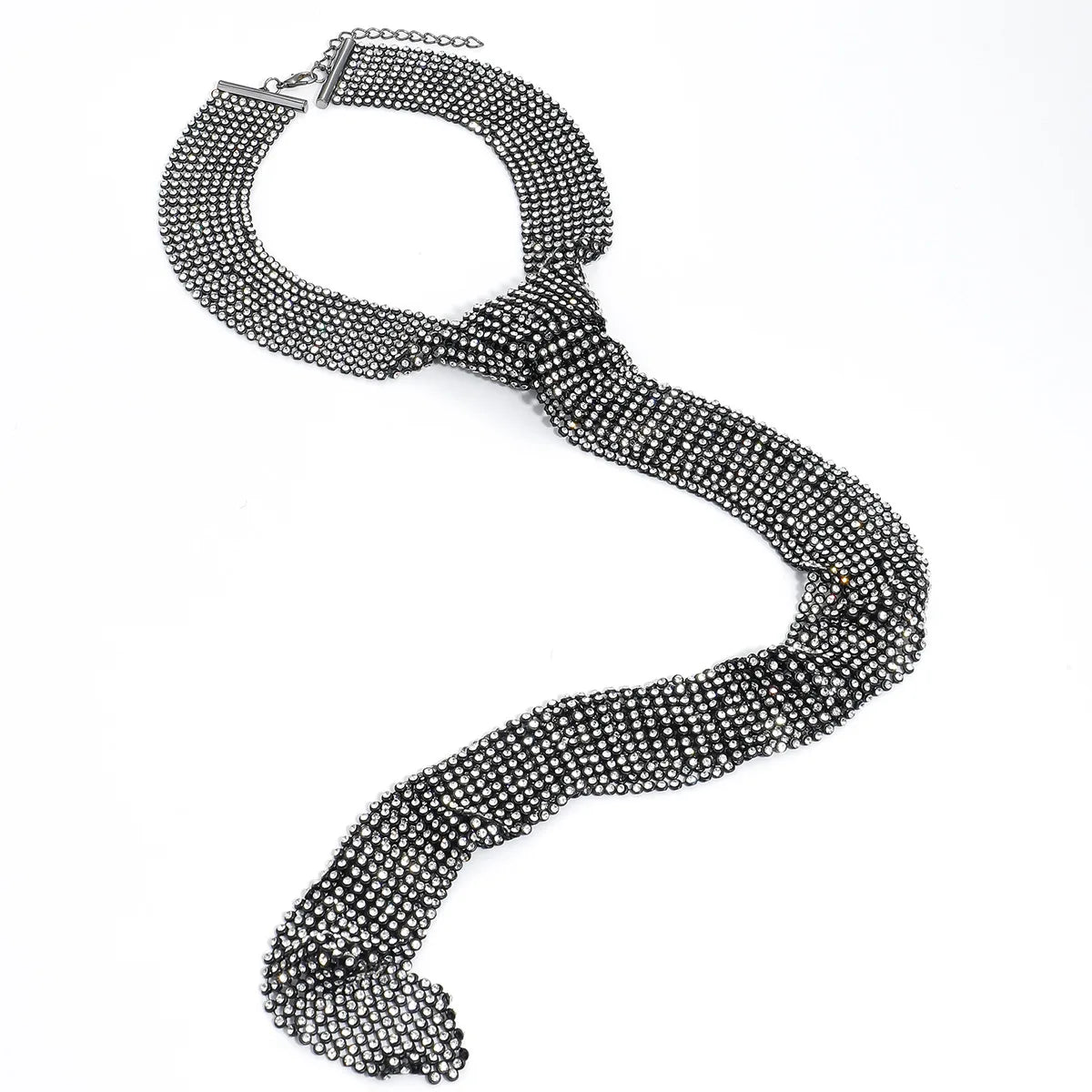 Rhinestone Hollow Mesh Retro Pendant Necklace for Women