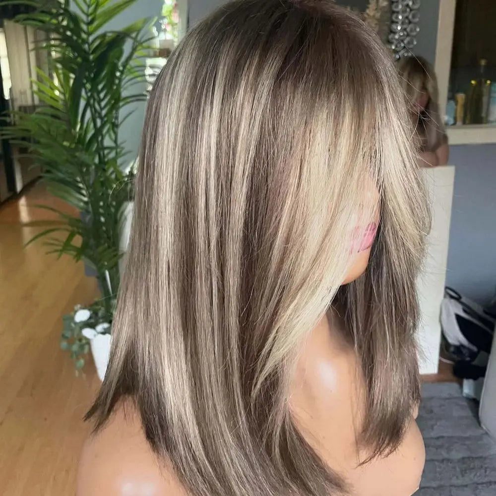 Highlighted Straight Synthetic Lace Wig
