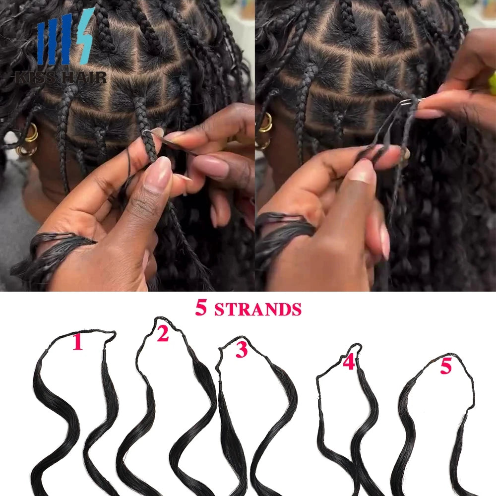 Deep Wave Brazilian Human Hair Knotless Crochet Braids for Women