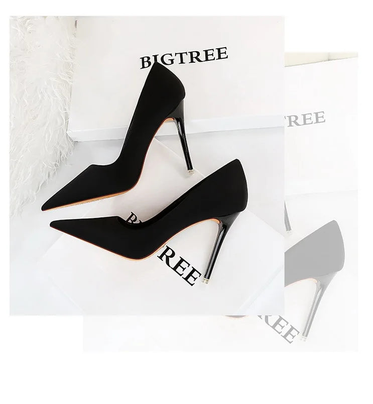 Elegant Purple Satin High Heel Stiletto Pumps for Women