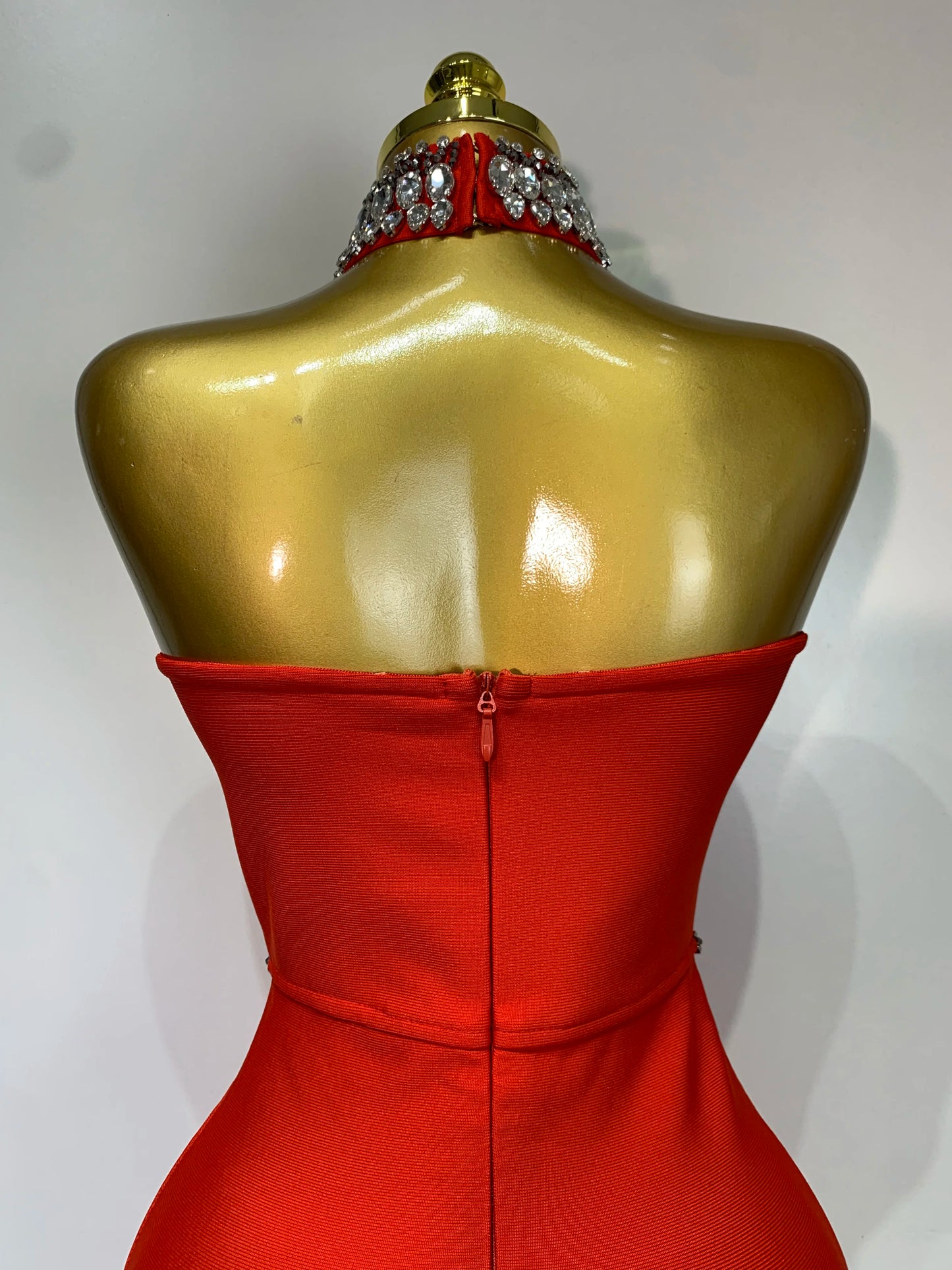 High Quality Strapless Beading With Necklace Bandage Dress  Celebrity Elegant  Evening Party Fancy Club Birthday Dresses