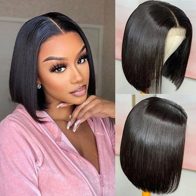 Brazilian Straight Bob Lace Front Human Hair Wig for Women