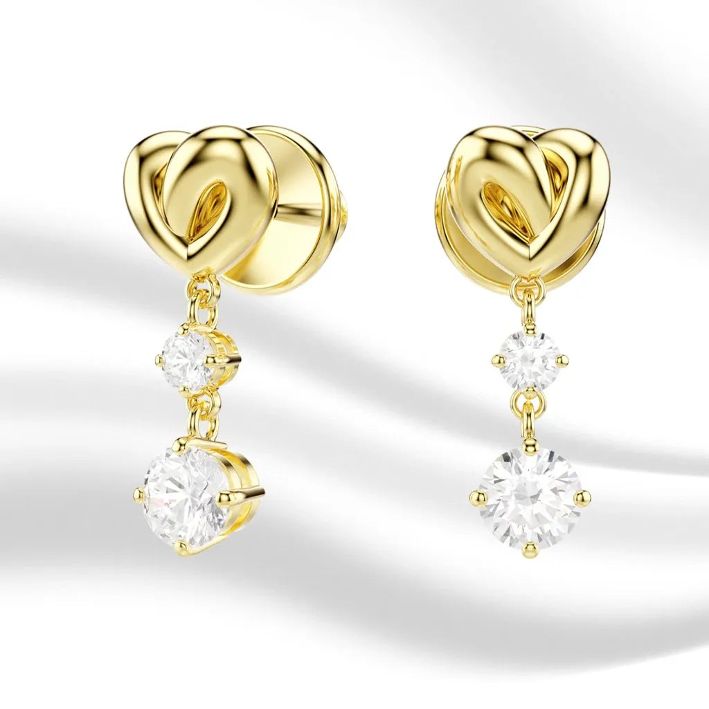 Elegant Gold-Plated Mixed-Cut Crystal Pendant Necklace for Women