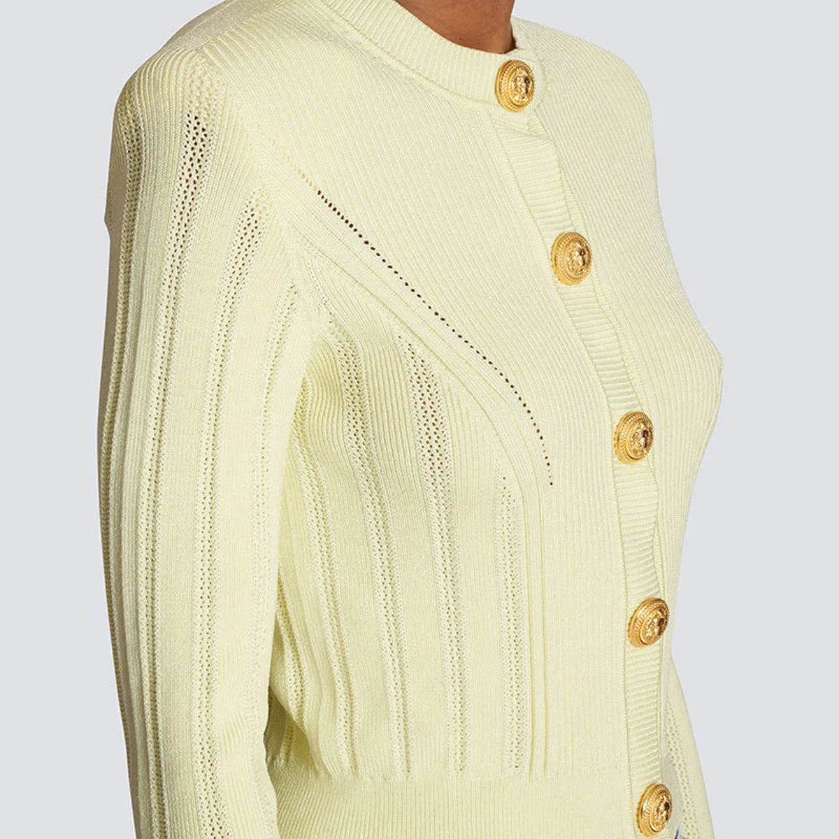 2025 Autumn New Fashion Crew Neck Long-sleeved Top Commuter Single-breasted Slim-fit Sweater Cardigan Jacket for Women