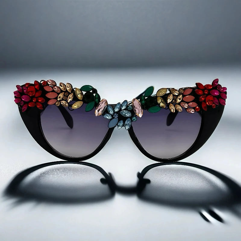 Colorful Gem Cat Eye Sunglasses