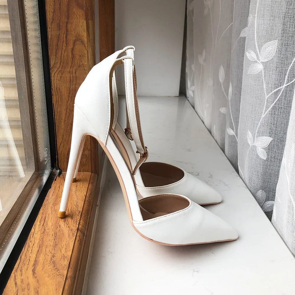 Elegant Pointed Toe Ankle Strap Stiletto Pumps for Women