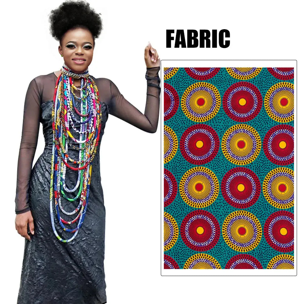 Colorful Ankara Wax Print Statement Necklace for Women