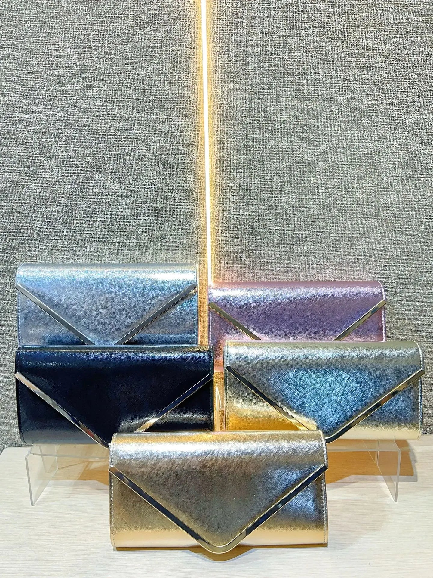 New Women's Envelope Evening Clutch Handbags Elegant Square Bridal Clutch Party Prom Wedding Purse Clutch Shoulder Bags Wallet