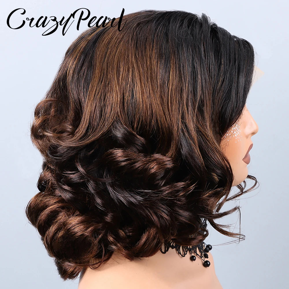 Pre Plucked Ombre Body Wave Lace Closure Wig for Women