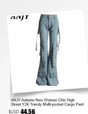 ANJY Autumn Women American Style Vintage High-End Chain Design Slimming Straight Jeans Ins Trend Versatile Wide-Leg Pants A10635