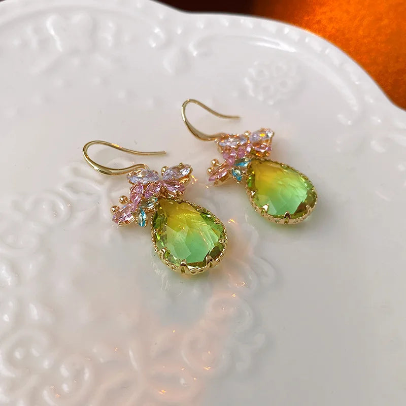 Butterfly Cubic Zirconia Drop Earrings