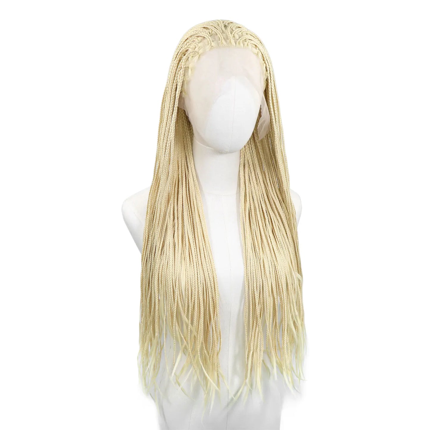 613 Blonde Box Braided Wigs Braids For Black Women 26Inch Long African Cornrow Crochet Braids Synthetic Hair 13x3 Lace Front Wig