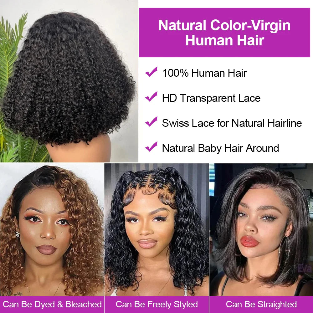 Deep Wave Bob Wig (10–16 Inch Options)