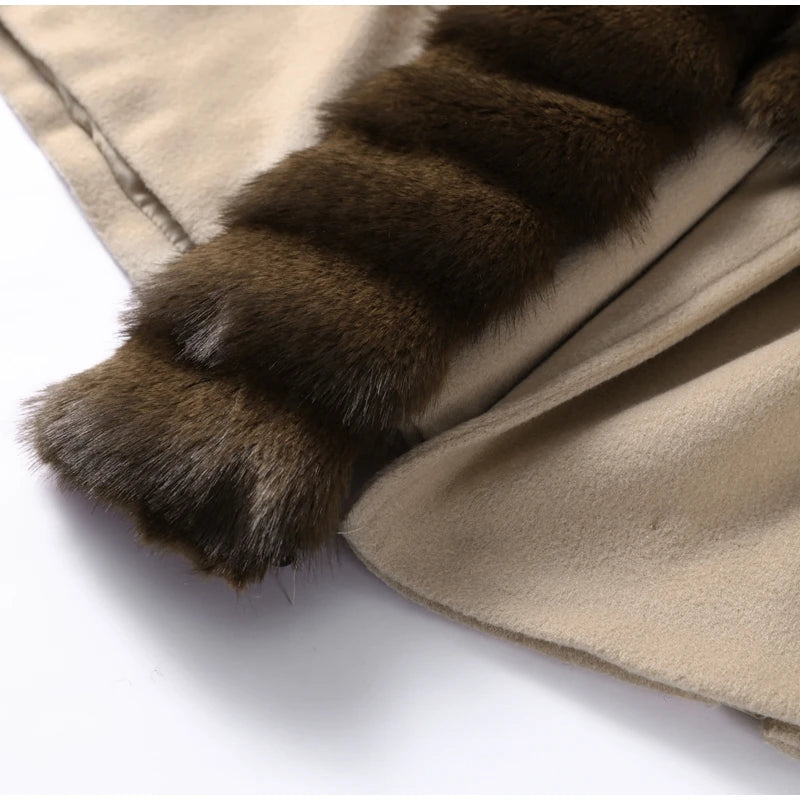 Vintage Women's Fur Coat Elegant Open Collar Thicken Full Sleeve Jacket With Furs Female 2025 New Autumn Winter Woman Clothes