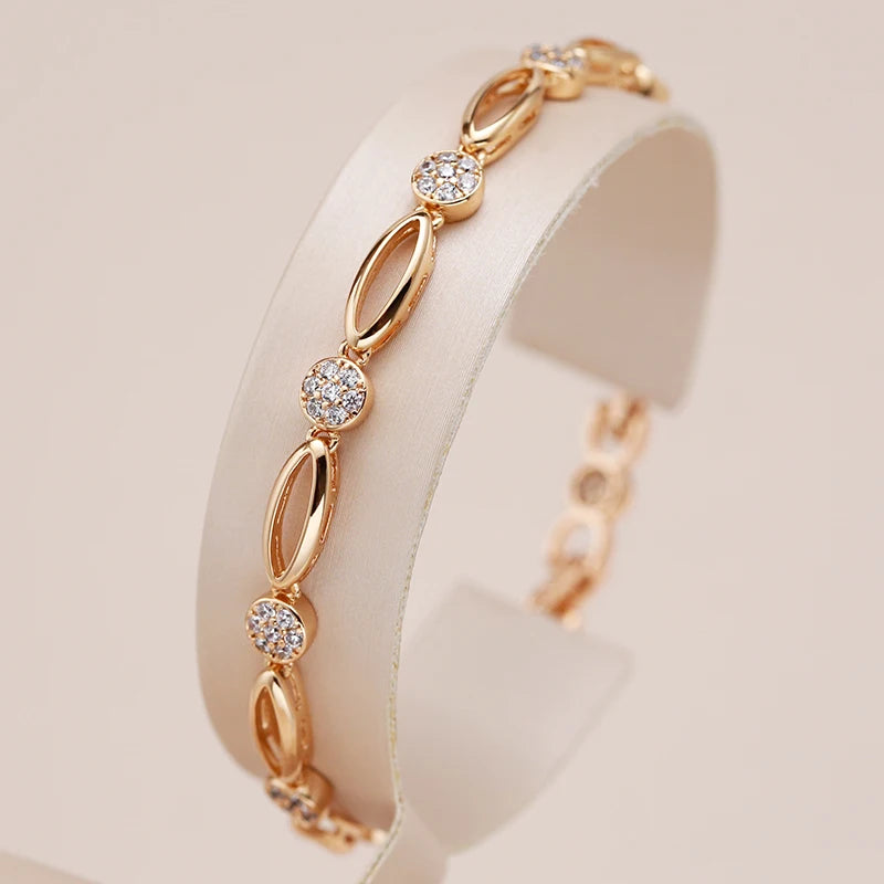 Rose Gold Tone Zircon Chain Bracelet