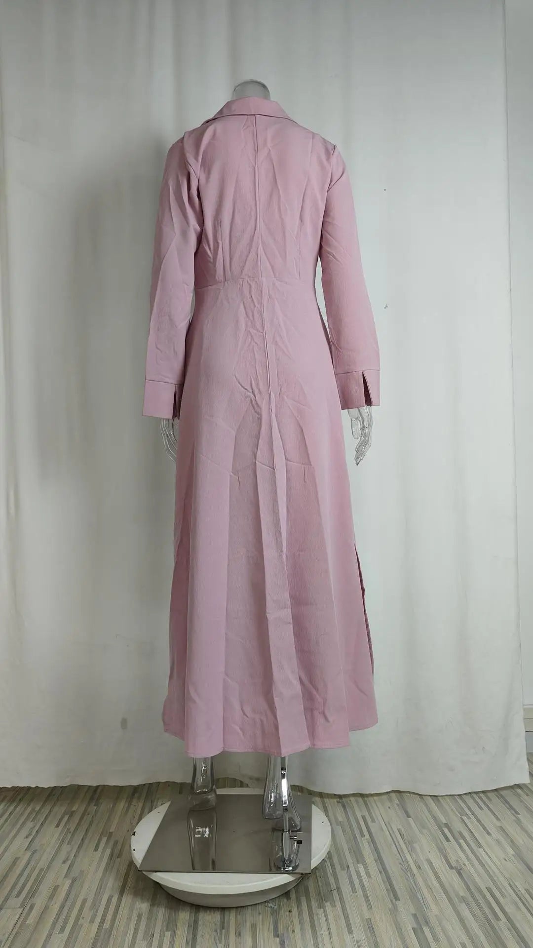 Autumn Elegant Long Sleeve V Neck Shirt Dress for Women