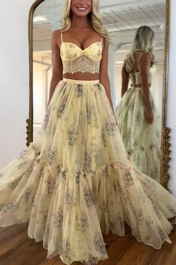Vacation Style Lace Patchwork Two Piece Set for Women