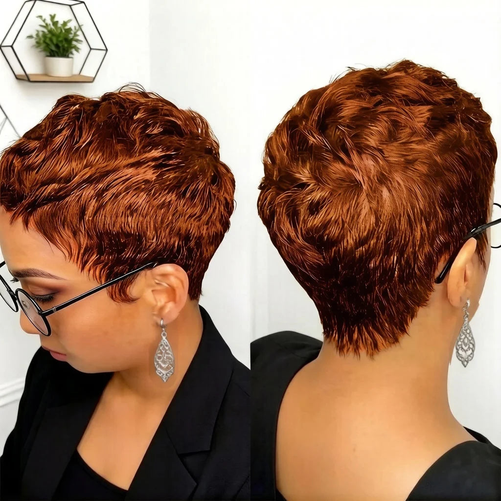 Elegant Straight Pixie Cut Human Hair Wig For Women