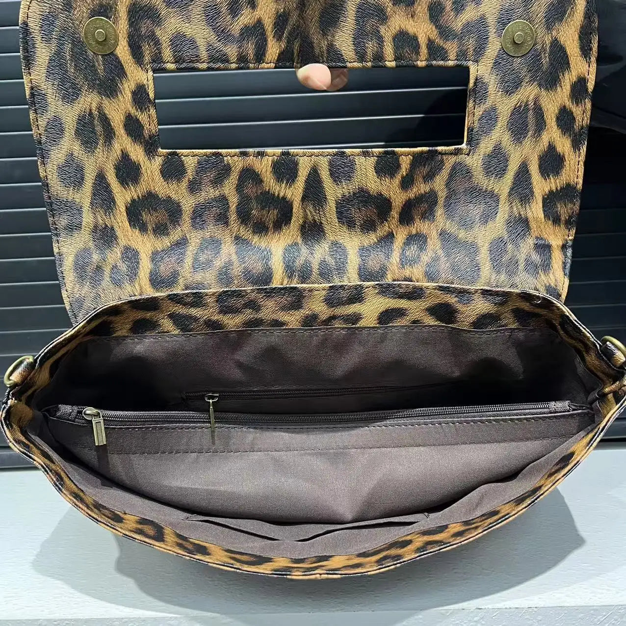 Leopard Print Retro Handbag High Capacity for Women