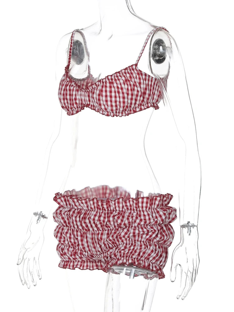 Striped Two-Piece Camisole Set Beachwear for Women