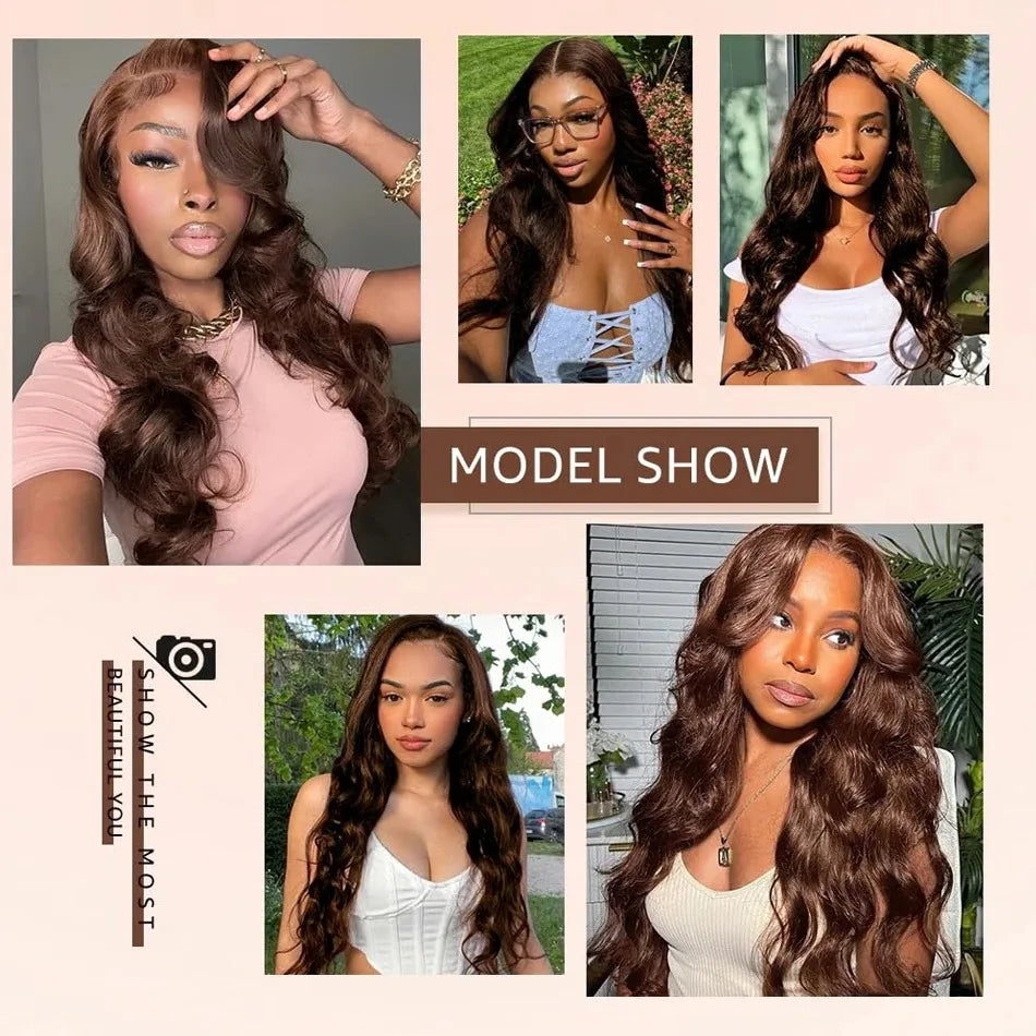 Body Wave Chocolate Brown Lace Front Wig for Women