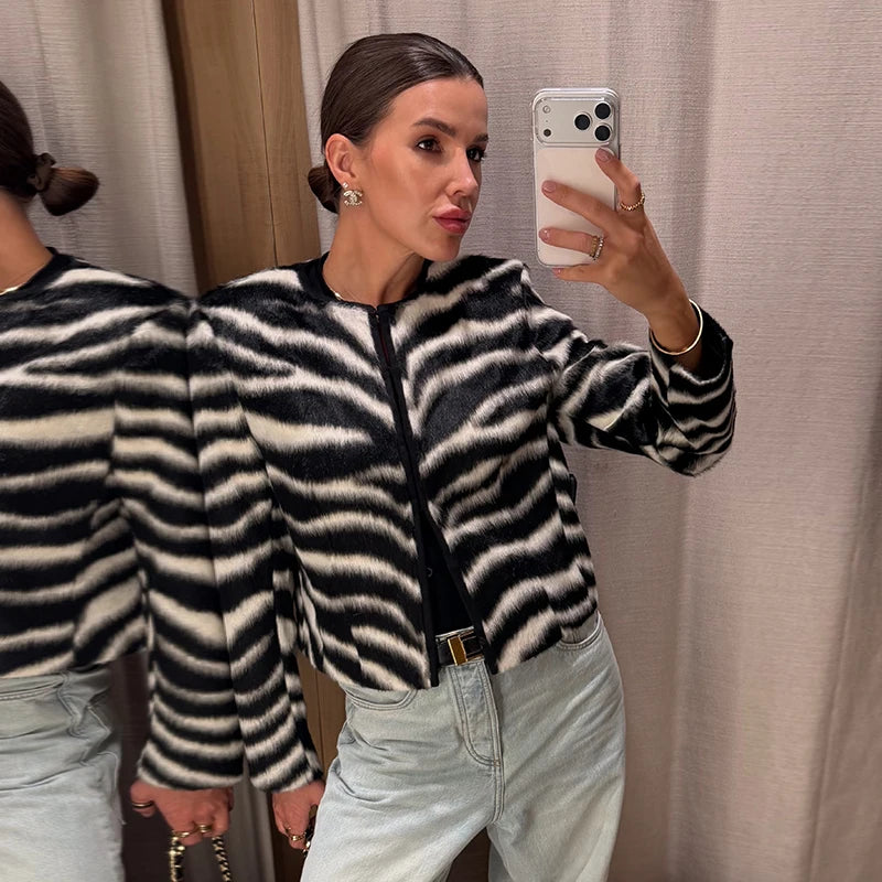 High Waist Leopard Print Zipper Midi Skirt for Women