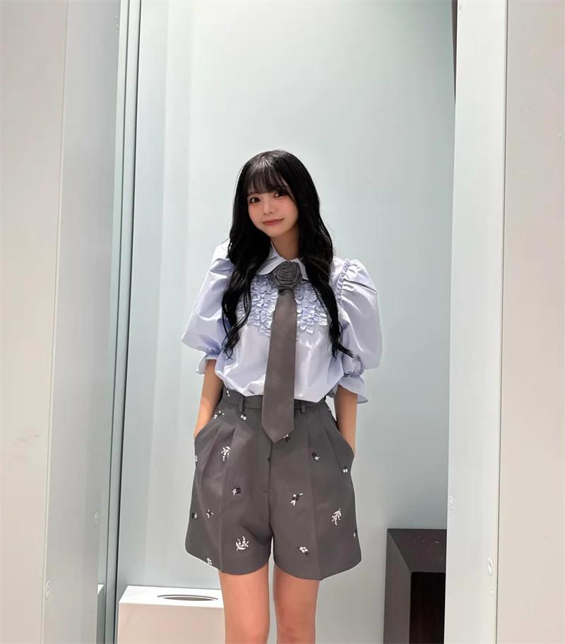 Japanese Sweet Retro Classic Embroidered Vest Vest Shorts Set 2026 Spring Summer New Fashion Commuter Two-piece Set for Women