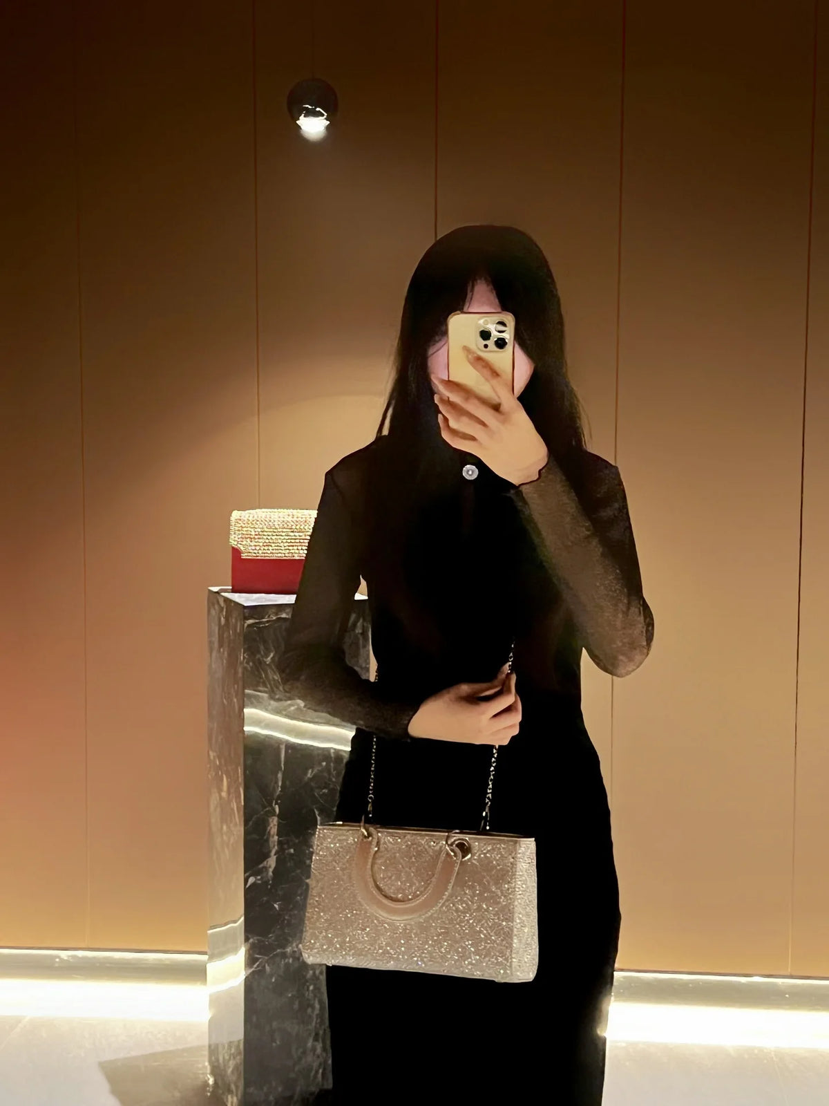 Rhinestone Party Handbag With Messenger Strap for Women