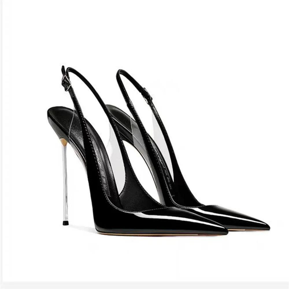Elegant Pointed Toe Narrow Band Buckle Pumps for Women