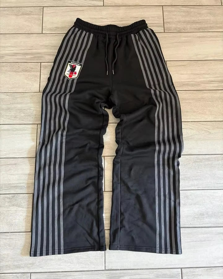 Retro Striped Hoodie Sweatpants Two Piece Set Sportswear Mens Hip Hop Embroidered Oversized Sweatshirt Casual Drawstr Pants Set