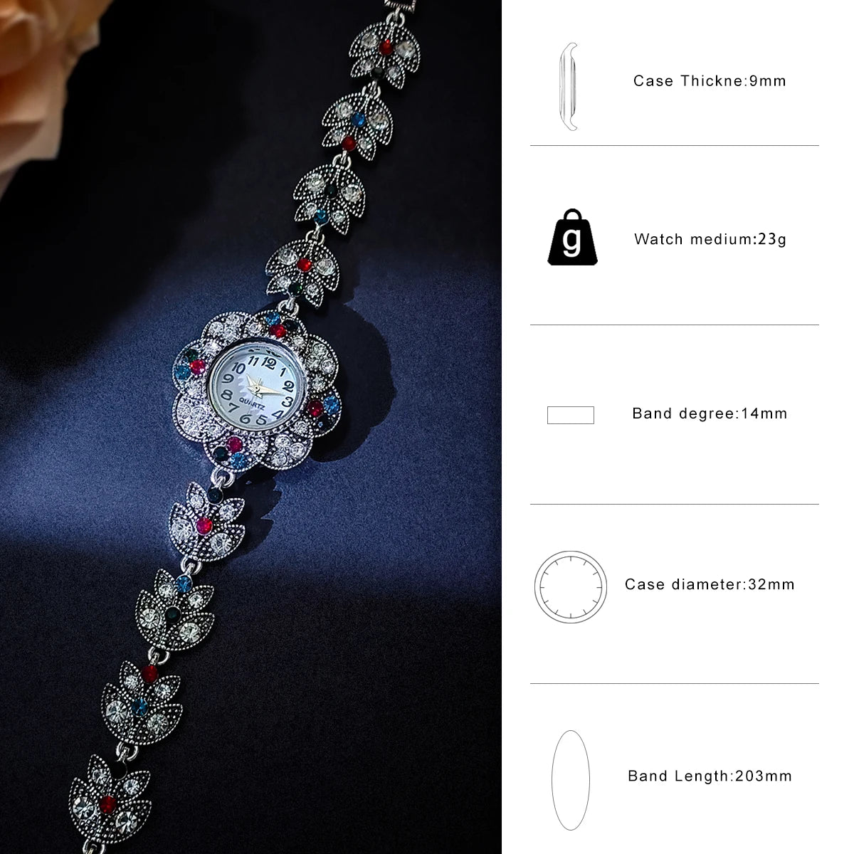 Vintage Alloy Bracelet Watch for Women