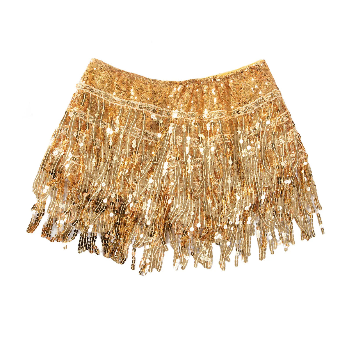 High Waisted Sequined Fringe Skort Shorts for Women