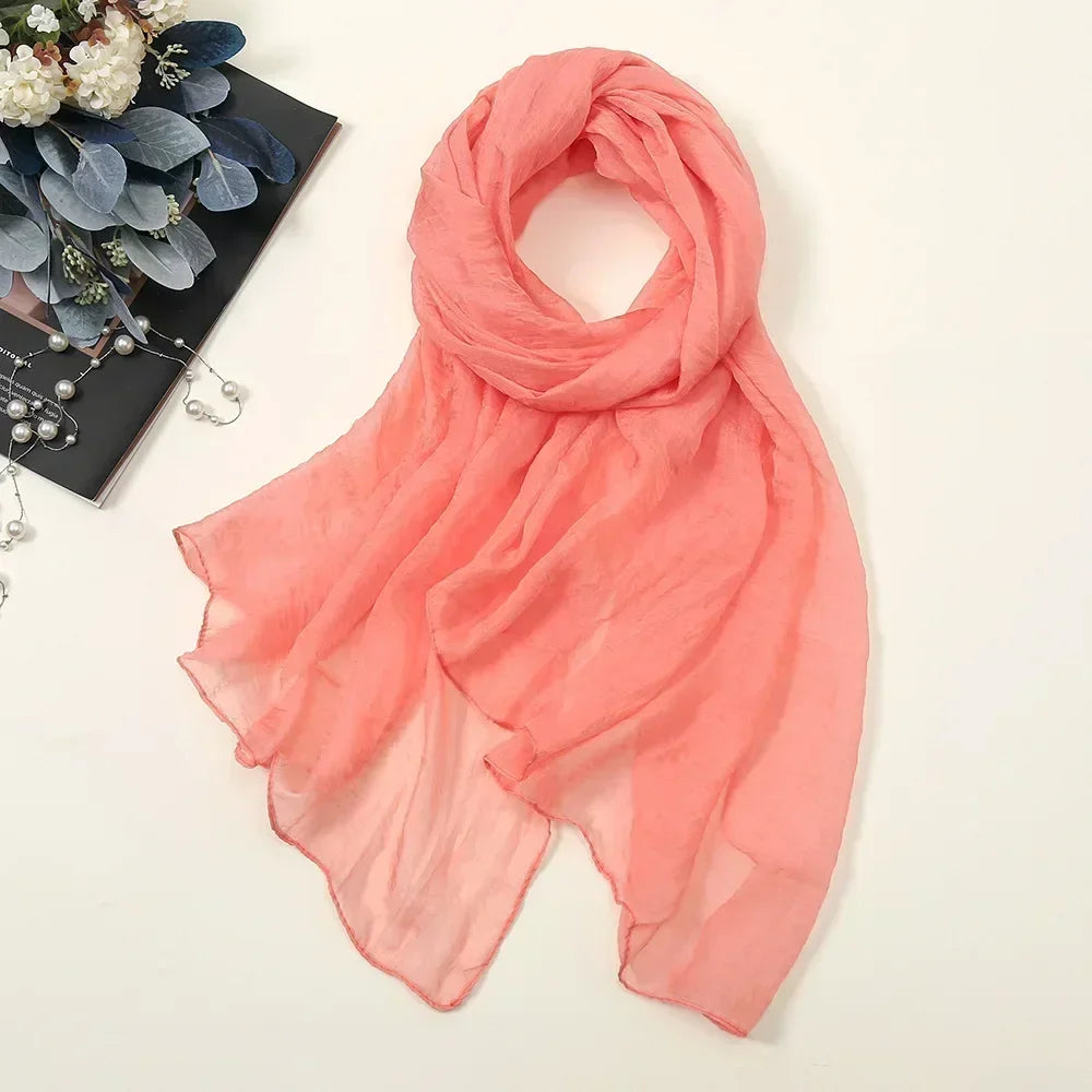 Oversized Chiffon Sun Protection Beach Wrap Scarf for Women