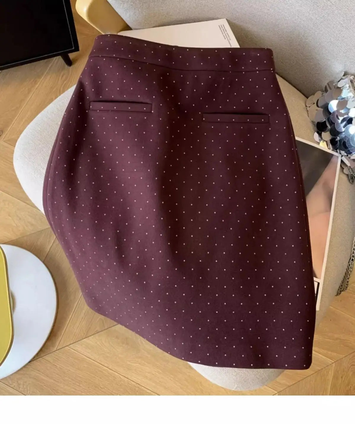 Polka Dot Print High Waist Slim Midi Skirt for Women