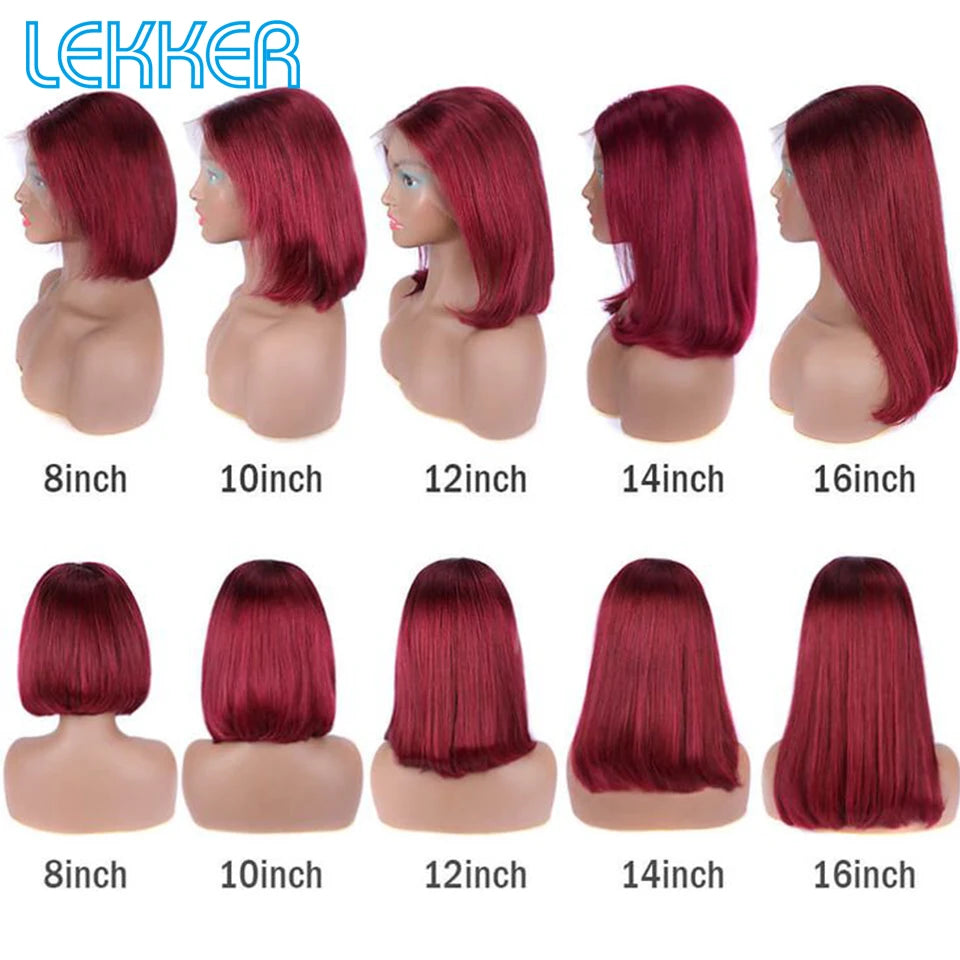 Short Straight Highlight Blonde Lace Front Bob Wig for Women