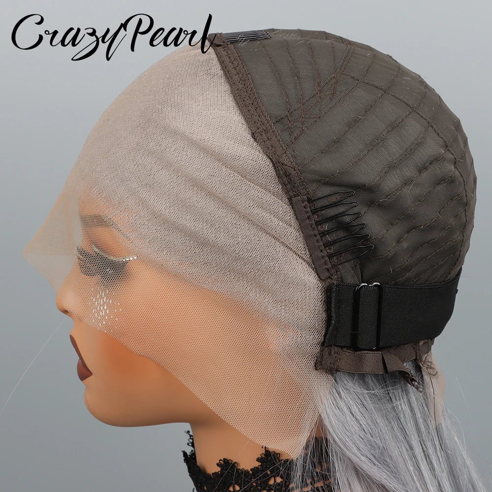 Grey Straight Bob Lace Front Wig With Human Hair for Women