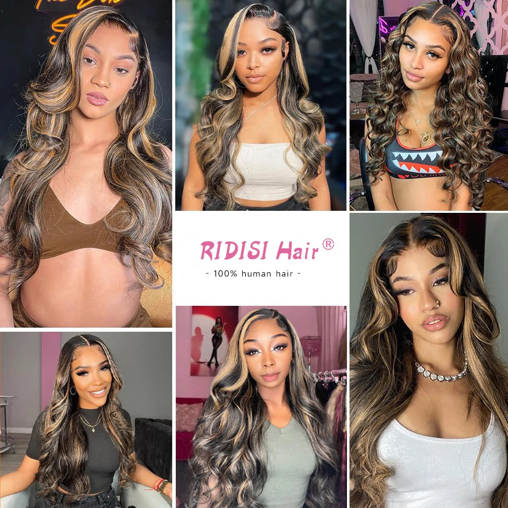 Ombre Body Wave Lace Front Human Hair Wig for Women