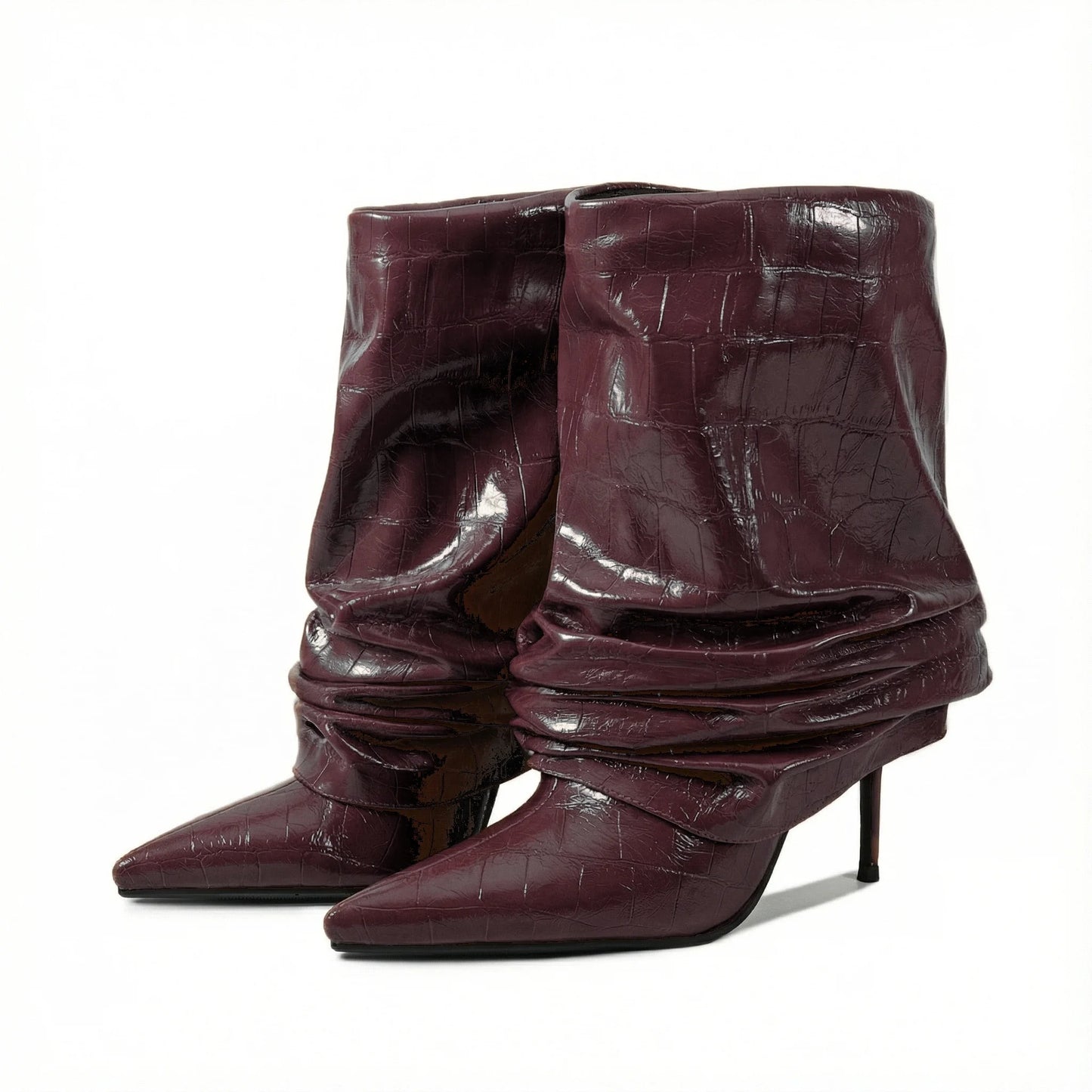 Timeless Elegant Chic Pleated Mid Calf Boots for Women