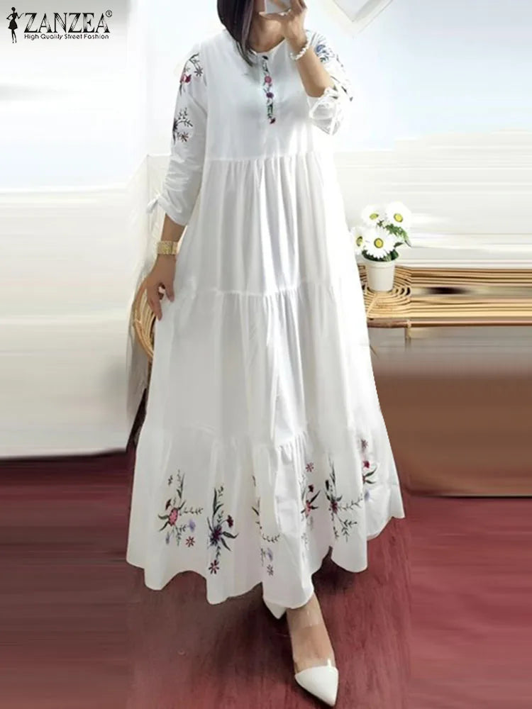 Floral Tiered Muslim Maxi Dress