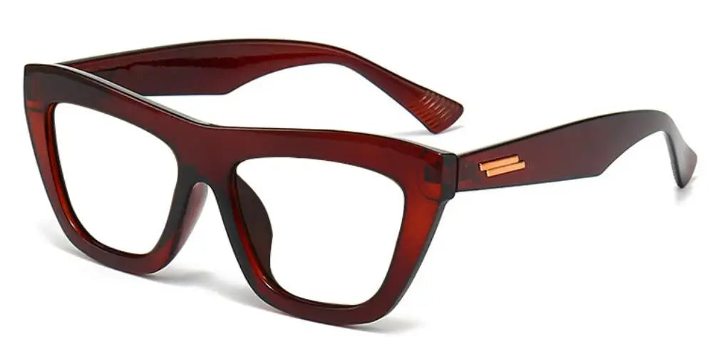 Clear Green Reading Glasses With Gold Stripe Frame for Women