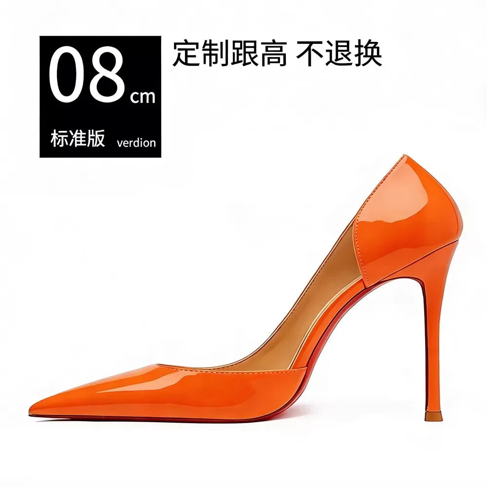 Pointed Toe Patent Leather Stiletto Heels for Women