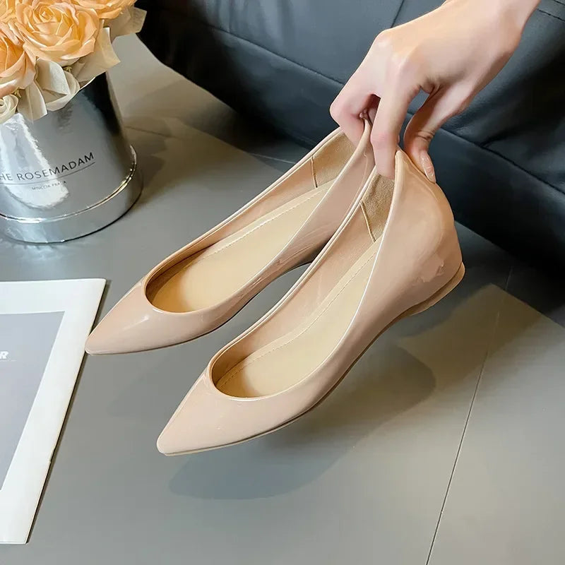 Slip On Pointed Toe Patent Flats
