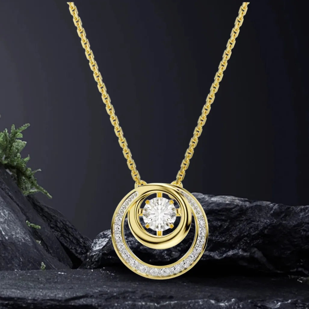 Elegant Silver Crystal Necklace and Earring Set for Women